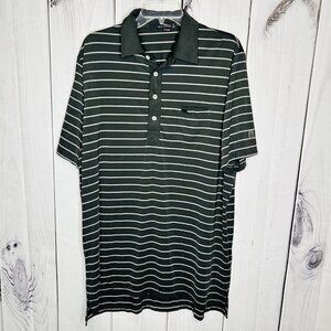 RLX RALPH LAUREN Polo Shirt Size XL Wicking Stretch Performance Gray Striped